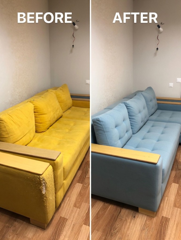 Диван: до и после перетяжки